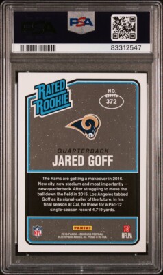 2016 Donruss Rated Rookies Press Proof Blue Jared Goff #372 Rookie