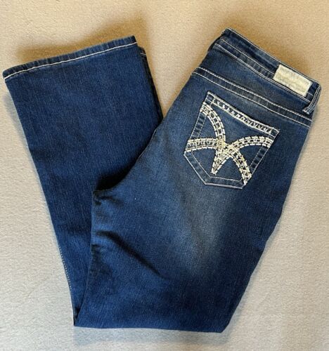 VGS WOMEN'S BLUE DENIM BOOTCUT JEANS SIZE 20 BLING POCKETS - Picture 2 of 12
