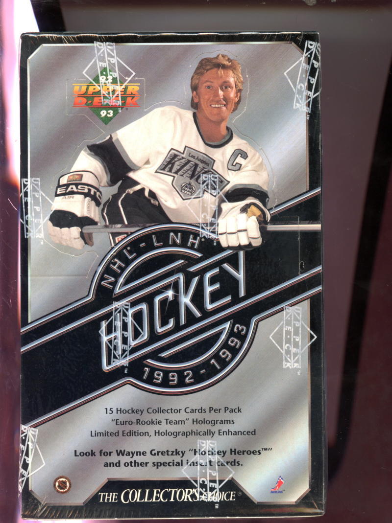 1992-93 Upper Deck Hockey Wax Pack Box Wayne Gretzky Heroes Set UpperDeck 1993