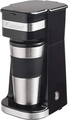 Bestron Kaffeemaschine mit Isolierbecher  Für gemahlenen Filterkaffee  2 Große