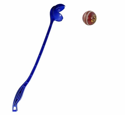 Side Arm Cricket Leather Ball Thrower (Blue, with Leather Ball) US