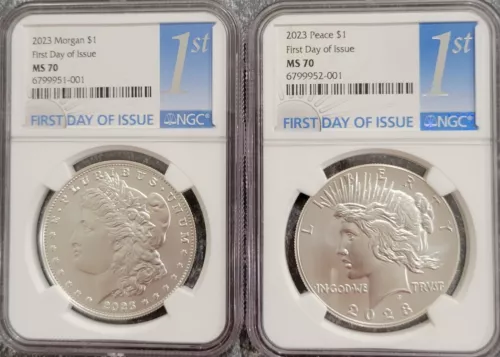 2023 Morgan $1 First Day Of Issue NGC MS70 2023 Peace $1 FDI NGC MS70