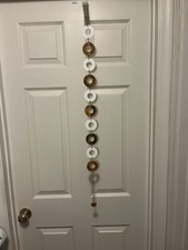 Vintage Retro Groovy White Tortoise Shell Plastic Circle Chain Belt