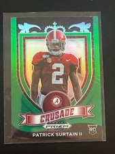 2021 Panini Prizm Draft Picks Crusade Green Patrick Surtain II RC Alabama