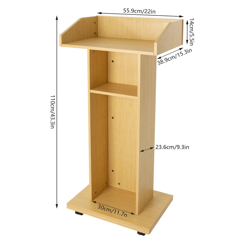 Mobile Conference Presentation Stand, Portable Classroom Standing Desk Podiums - Image 4 of 4