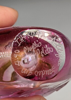 Etched Parrot Heart shape Perfume Bottle Phyllis Polito Zellique