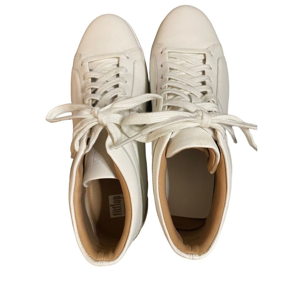 New FitFlop Womens White Rally Glitter High Top Sneaker Sz 8 image 8