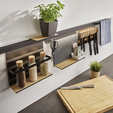 Kesseböhmer Linero Mosaiq schwarz Küchenreling Nischensystem Relingsystem