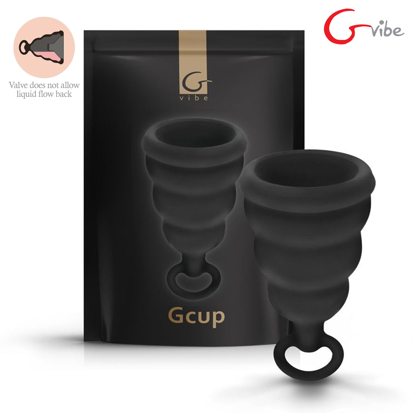 Gvibe Gcup - Menstrual Cup Small, 20 ml Mystic Noir - Coppetta con Valvola