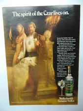 1978 WOLFSCHMIDT GENUINE VODKA Spirit of the CZAR vintage art print ad