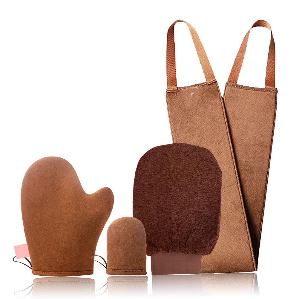 Tanning Oiler Gloves Set Sunless Tanning Applicator Body Flocking Gloves Oilingα