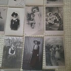 LOT 35 VINTAGE PAINTED LADIES GIRLS RPPC POSTCARDS Hand Tinted French German Etc — photo 5