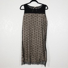 Hem & Thread Black Polka Dot Shift Dress Size Large