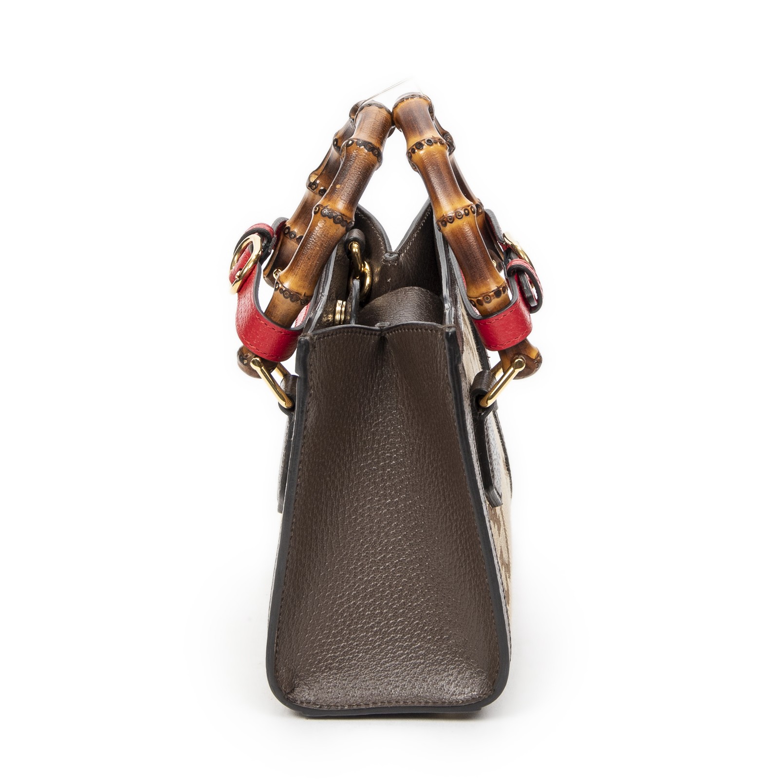 Gucci Brown/Beige Small Diana Bamboo Tote Shoulder Bag Jumbo GG Canvas image 3