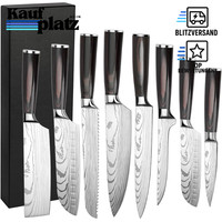Messerset 8-Tlg KüChenmesser Set Edelstahl Ultra Scharf Ergonomischer Griff