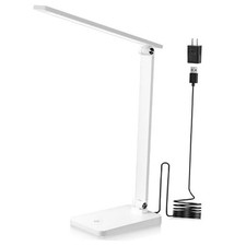 LED Desk Lamp for Home Office, 3 Levels Dimmable Desk Light with USB White