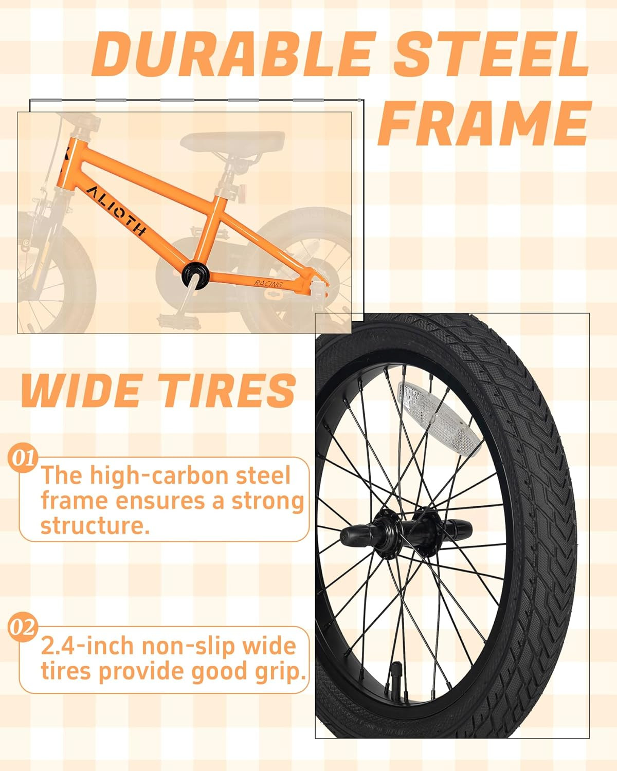 12 14 16 20 Inch Kids Bike BMX Style Bicycle with Training Wheels for 2-14 Years