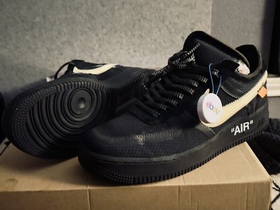 Size 9M - Nike Air Force 1 Low x OFF-WHITE Black 2018 VNDS