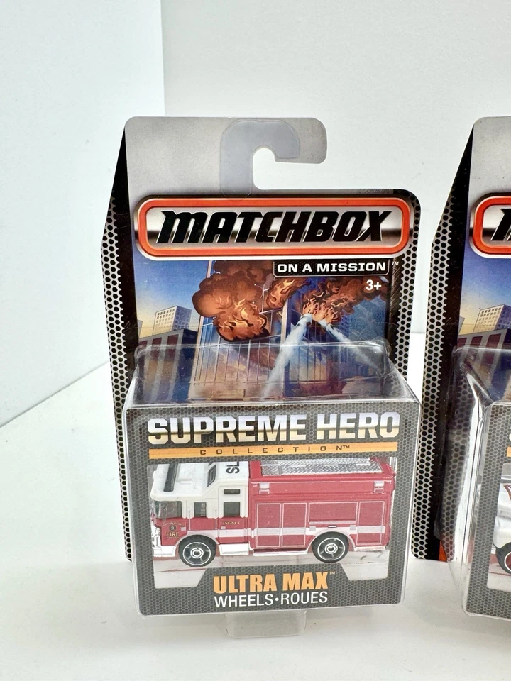 Matchbox Supreme Hero Lot of 3 Model Fire Engine Truck Ultra Max Wheels 2014  - Image 2 of 4