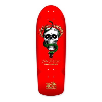 POWELL PERALTA MIKE MCGILL40TH ANNIVERSARY MCTWIST SKATEBOARD DECK - RED/GOLD