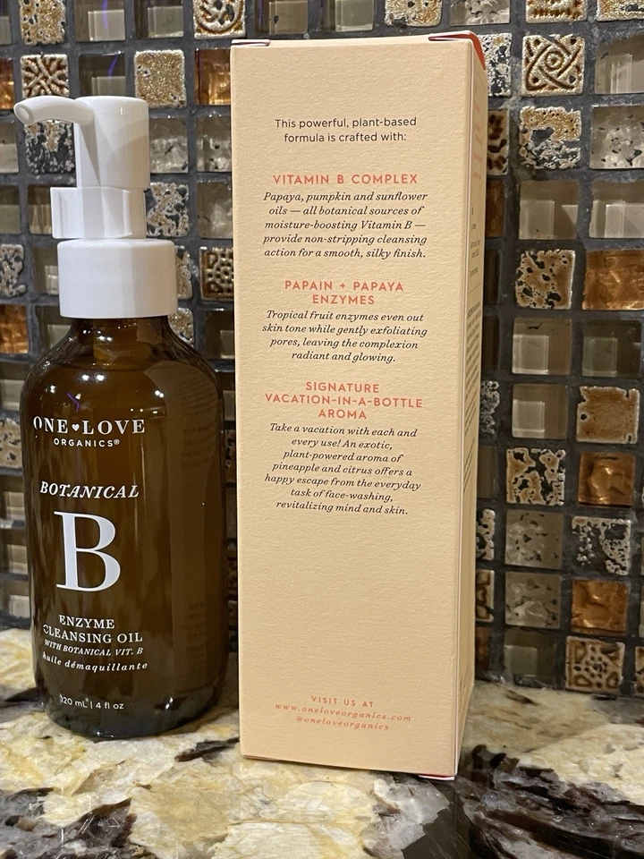 Aceite Limpiador Enzima B Botánica One Love Oranics + Desmaquillante, 4 oz / 120 ml Foto 4 de 4