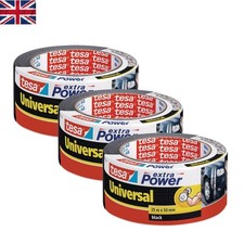 Extra Strong Waterproof Duct Tape - 3 Rolls of Versatile Fabric Tape, 25m x 50mm 0.46 per metre