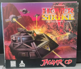 HOVER STRIKE Unconquered Lands; Atari Jaguar CD w/ Overlay&Manual Light Damage