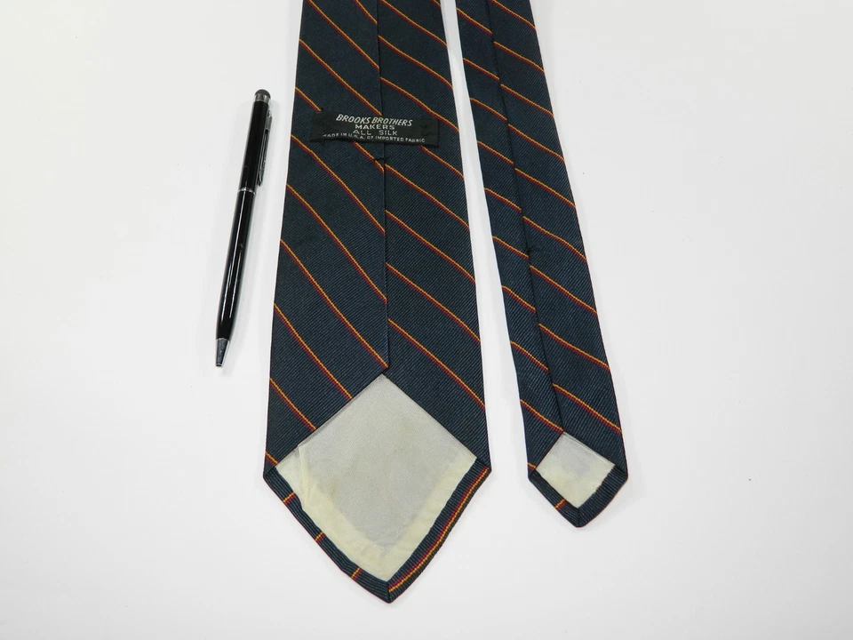Corbata corbata vintage para hombre Brooks Brothers Makers REPP EE. UU. ETIQUETA NEGRA ESTRECHA Foto 3 de 3