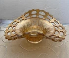Vintage Fenton Advertising Basketweave Miller's Furniture Marigold Bowl