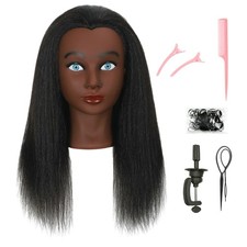 100 Real Human Hair Mannequin Head with Stand Manikin Cosmetology ... Fast Ship