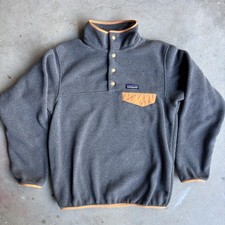 Patagonia Synchilla Snap T Fleece Pullover Gray Orange Peach Women's Size Small