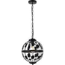 Living District LD7075D12BK Levante 1 Light 12 inch Black Pendant Ceiling Light