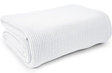 1 PCS White Hospital Thermal Blanket 66x90 Inch 100 Cotton Twin All Season