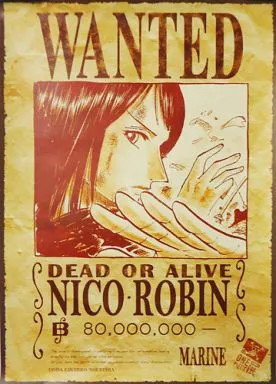 One Piece Nico Robin Poster A3 Wanted Poster OP Exhibition 2012 Collectible