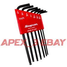 Snap-on BHS7A 7 pc SAE L-Shaped Ball Hex Wrench Set 5/64”- 3/16" EDC Pocket Size