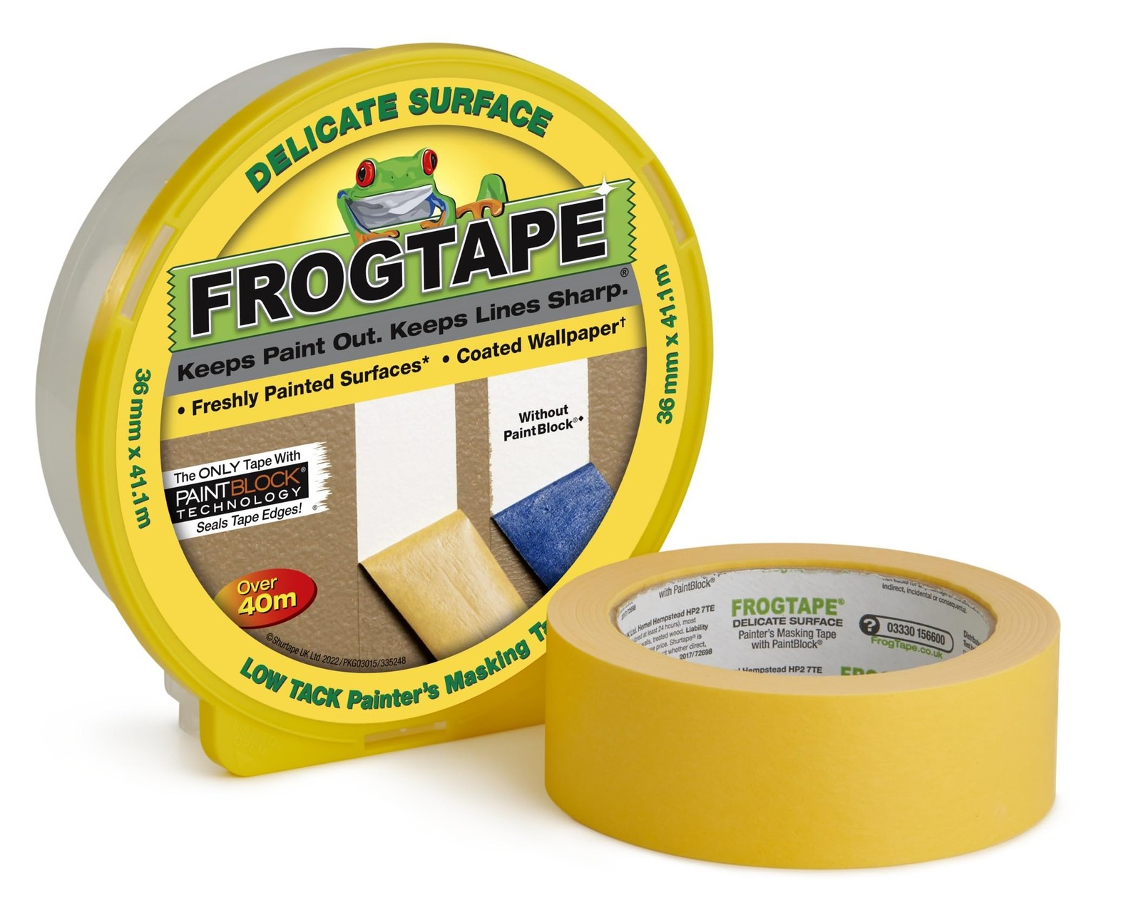 Frog Tape Yellow Delicate Surface Painters Masking 36mm x 36 mm,