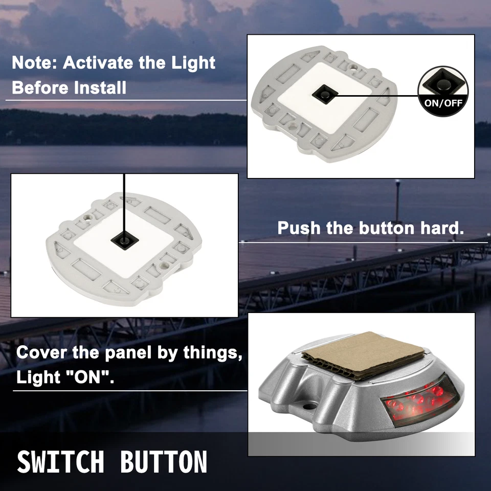 VEVOR 4-24 Pçs Luzes Solares de Entrada Multicoloridas LED Solar Dock Deck Lights, IP68 - Imagem 4 de 4