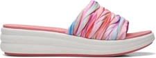 Clarks Women's Drift Petal Flat Sandal, Multicolour Textile, 9.5 Wide