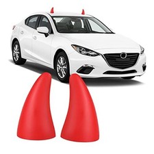 2PCS 3D Devil Horn Stickers for Car Roof Bumper, 4.3 Inch Elasticity Anti Red
