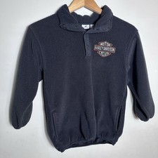 Harley Davidson Kids Black Fleece Pullover Jacket Size Medium