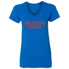 Six Seven Things – Retro Style Funny 67 Meme Parody Ladies' V-Neck Tshirt