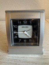 Vintage Seiko Analogue Folding Travel Alarm Clock QHT005A (SV)