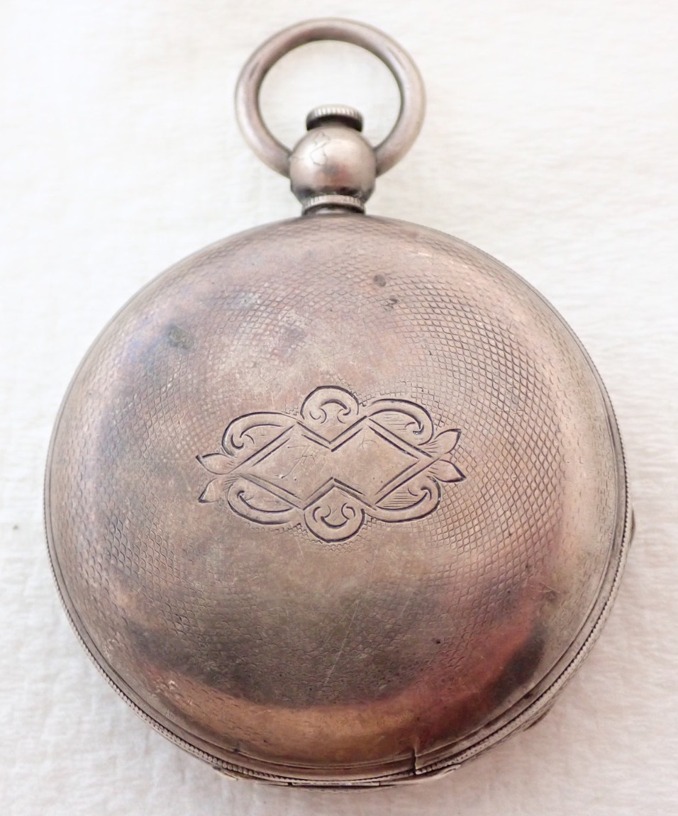 SILVER ANTIQUE EARLY COIN WATCH HUNTER WALTHAM KEY POCKET CASE WIND 18s - vintagewatches.pk
