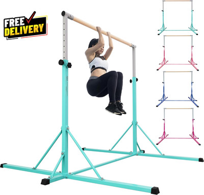 Gymnastics Bar 5'10  Base Length 45 to 71 Adjustable Horizontal Bar