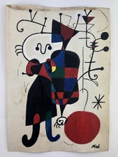 Joan Miro COA Art Painting Original Drawing Vintage Paper Signed