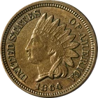 1864 Copper-Nickel Indian Cent ANACS AU50 Details Nice Eye Appeal Nice Strike