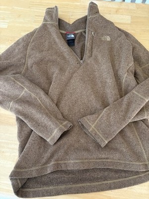 The North Face Men's Brown 1/4 Zip Fleece Pullover Mock Neck Sweatshirt L