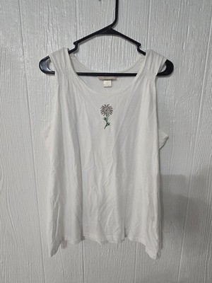 M&C Sportswear White Tank New Millenium in Full Bloom-Women's Size XXL