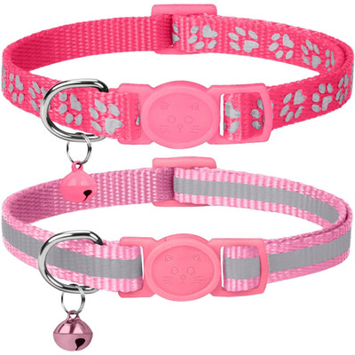 Taglory Reflektierend Katzenhalsband mit Sicherheitsverschluss und Glöckchen 2