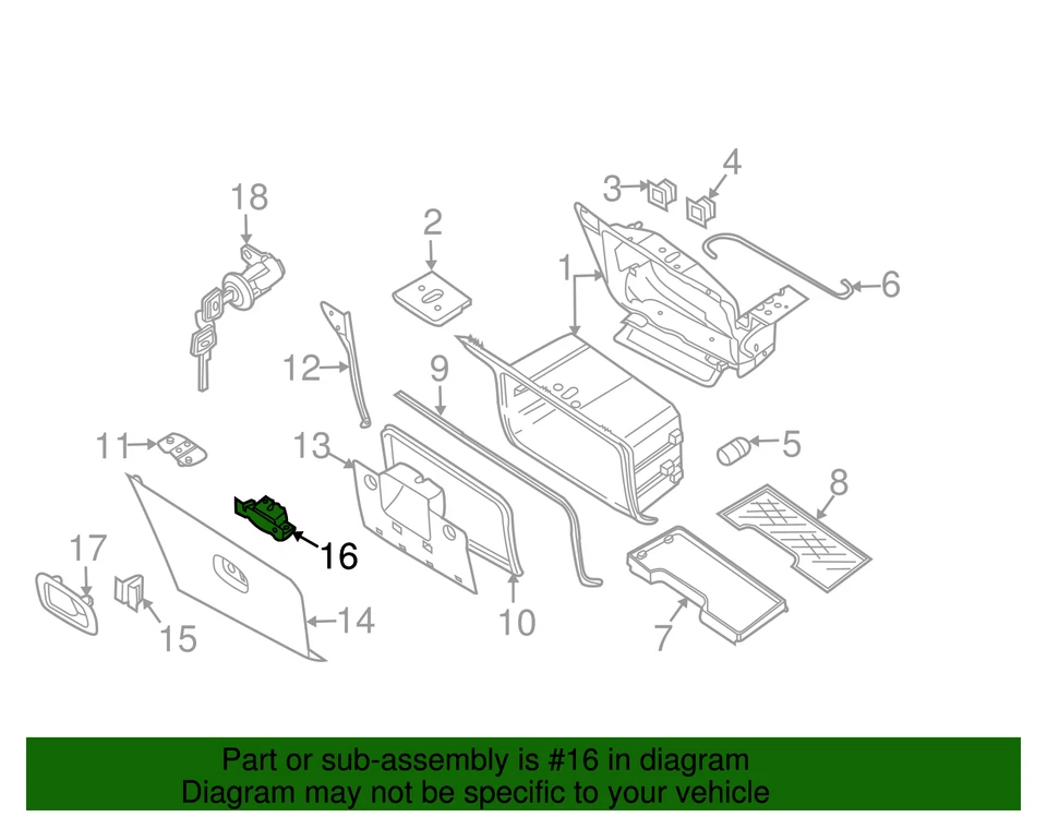 Genuine Nissan Titan Bed Storage Door Outer Latch - NEW OEM - Изображение 2 из 3